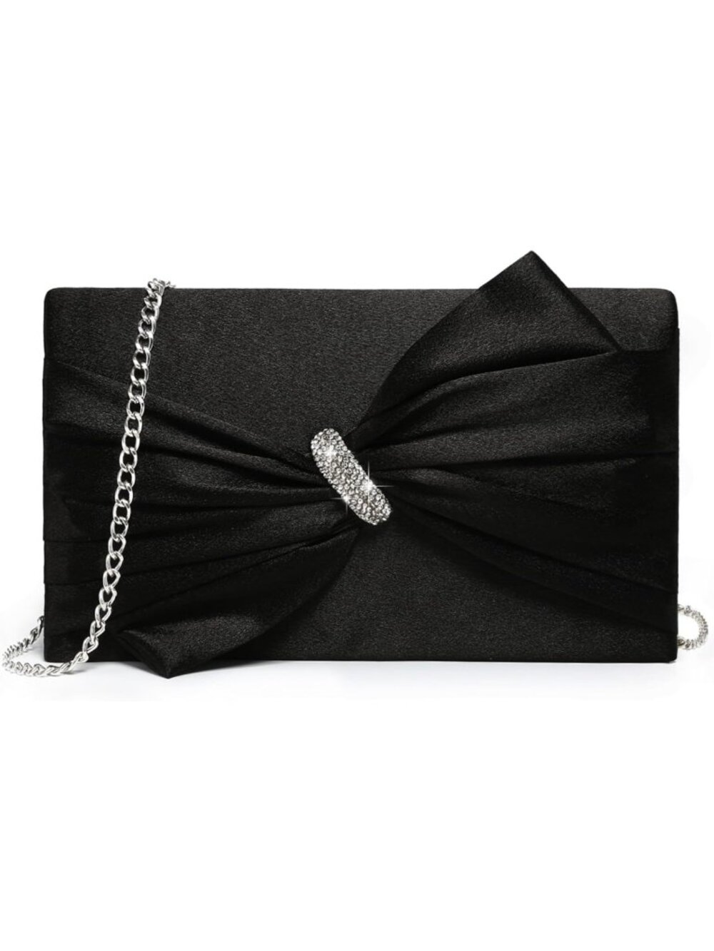 Elegant Satin Bow Evening Bag | Rhinestone Clutch Purse for Special Occasions